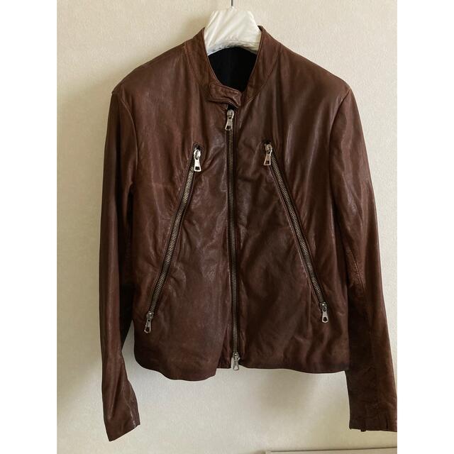 年中無休】 Maison Margiela/マルジェラ/ハの字レザーライダース/33