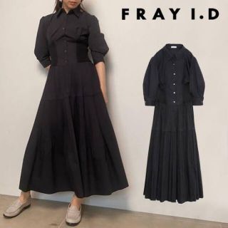 フレイアイディー(FRAY I.D)のFRAY I.D ランダムプリーツシャツワンピース(ロングワンピース/マキシワンピース)