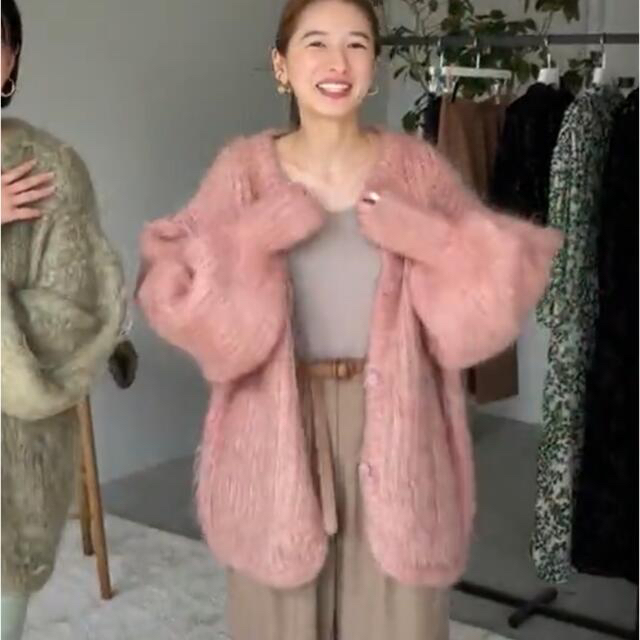 新品タグ付き◆ COLOR MOHAIR SHAGGY CARDIGAN