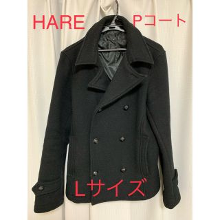 ハレ(HARE)のHARE ハレ　ピーコート　黒　Lサイズ(ピーコート)