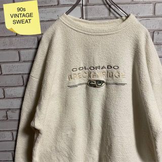 90s 古着 ヴィンテージ スウェット XL 刺繍 USA製 ビッグシルエット(スウェット)