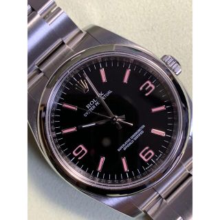 ロレックス(ROLEX)のロレックス 　オイスター　黒文字盤ピンク　 116000(腕時計(アナログ))