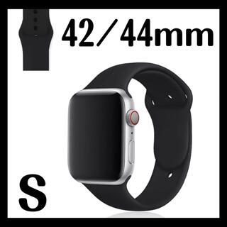 Apple Watch ソフト　シリコン　バンド　42/44mm S ブラック(ラバーベルト)