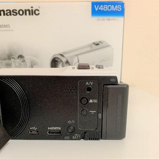Panasonic(パナソニック)のパナソニック　HDビデオカメラ　32GB　HC-V480MS　ホワイト スマホ/家電/カメラのカメラ(ビデオカメラ)の商品写真