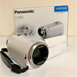 パナソニック(Panasonic)のパナソニック　HDビデオカメラ　32GB　HC-V480MS　ホワイト(ビデオカメラ)