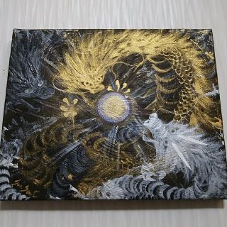 風水開運波動絵画＊三王龍光玉乱舞　宇宙光　ドラゴン　金運　仕事　才能開花　邪気払(アート/写真)