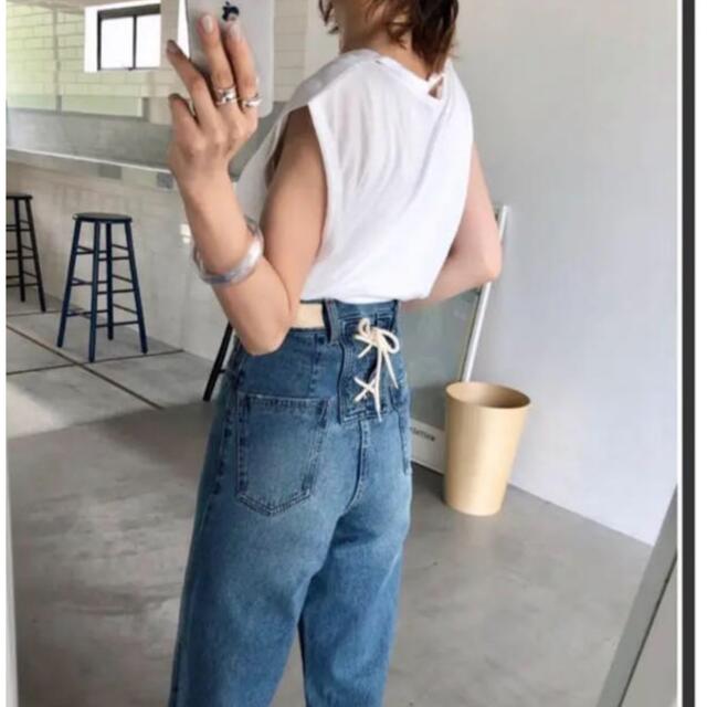 未使用に近い willfully レースアップ デニムパンツ