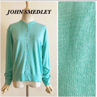 ジョンスメドレー(JOHN SMEDLEY)のJOHN SMEDLEY クルーネック コットン ニットカーディガン(カーディガン)