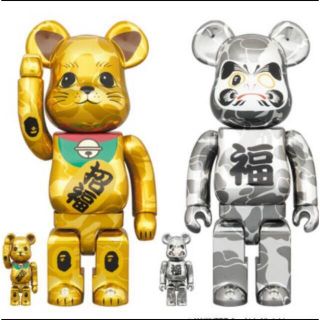 メディコムトイ(MEDICOM TOY)のBE@RBRICK BAPE 招き猫  金メッキ&達磨 銀メッキ (その他)