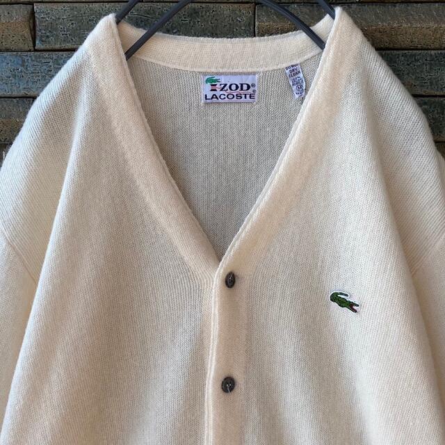 ラコステ IZODLACOSTE ヴィンテージ 70s 糸巻きタグ カーディガン