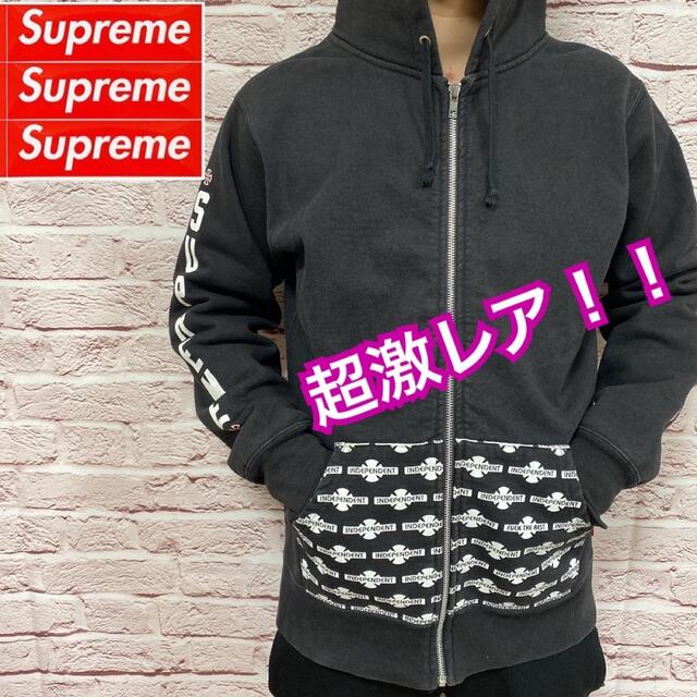 パーカー【☆入手超困難☆】Supreme パーカー INDEPENDENT 黒 M裏起毛