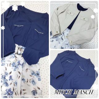 ミッシュマッシュ(MISCH MASCH)の【定価約6000円】MISCH  MASCH♡ビジュー付ネイビーブラウス♡(シャツ/ブラウス(長袖/七分))