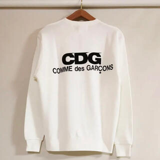 コムデギャルソン(COMME des GARCONS)の新品 送込 コムデギャルソン CDG ロゴ スウェット トレーナー ホワイト(スウェット)