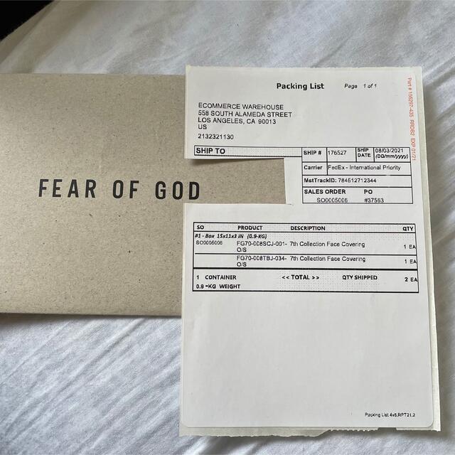 FEAR OF GOD - fear of god 7th scarf blackの通販 by は｜フィアオブ ...