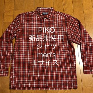 ピコ(PIKO)の新品未使用 ピコ チェックシャツ 長袖 men's Lサイズ 赤(シャツ)