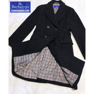 バーバリーブルーレーベル(BURBERRY BLUE LABEL)のバーバリー ブルーレーベル ウール ノバチェック Pコート ロングコート(ピーコート)