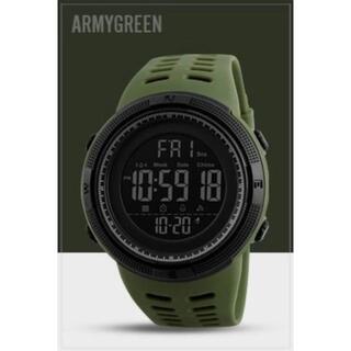 SKMEI 1251 デジタルスポーツウォッチ（アーミーグリーン）(腕時計(デジタル))