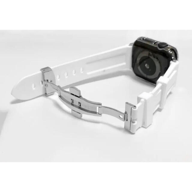 アップルウォッチ用カスタムベゼルダイヤカバーベルトセット　ボリュームラバー&CZ メンズの時計(腕時計(デジタル))の商品写真