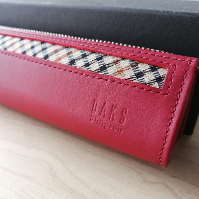 DAKS レザーペンケース レッド