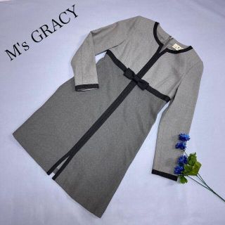 エムズグレイシー(M'S GRACY)のM's GRACY エムズグレイシー ワンピース バイカラー リボン(その他)