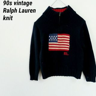 ラルフローレン(Ralph Lauren)の90s vintage Disney　ラルフローレン　ニット　ビッグロゴ(ニット)