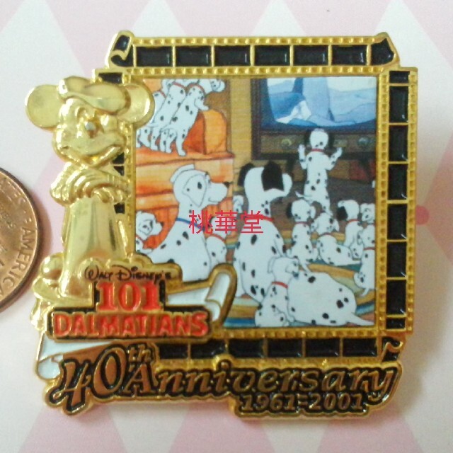 ディズニー ミッキー 101匹わんちゃん 40周年記念 ポンゴ 仔犬 ピンバッジ