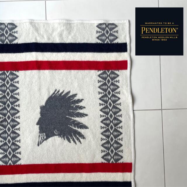 廃盤 ペンドルトン【PENDLETON 】USA製 ブランケット ラグ ウール-