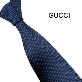 グッチ(Gucci)のGUCCI グッチ　ネクタイ　Gマーク　ネイビー　激安　高級　ブランド　GG柄(ネクタイ)