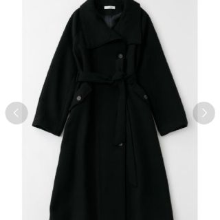 マウジー(moussy)のMOUSSYSTAND COLLAR WOOL トレンチコートブラック(ロングコート)