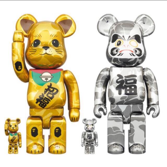 BE@RBRICK ベアブリック BAPE 招き猫 & 達磨 100%