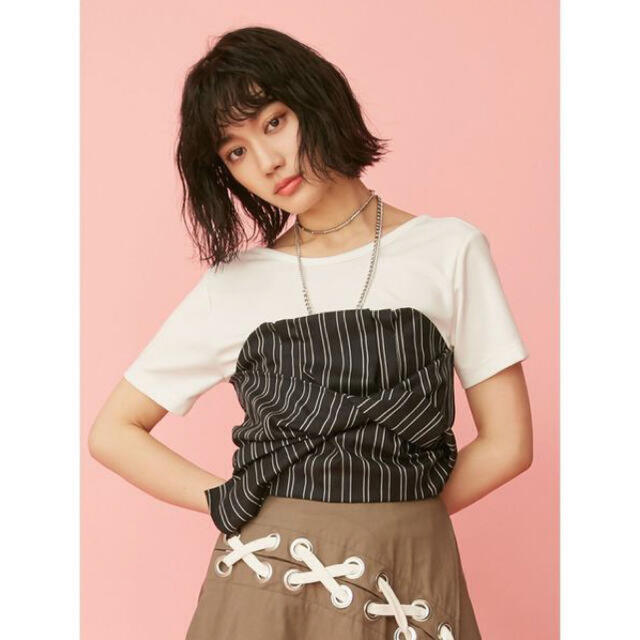 MURUA(ムルーア)のMURUA バックリボン ビスチェ Tシャツ レディースのトップス(Tシャツ(半袖/袖なし))の商品写真