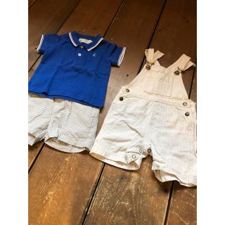 プチバトー(PETIT BATEAU)のプチバトー　ポロシャツ　オーバーオール　短パン(ロンパース)