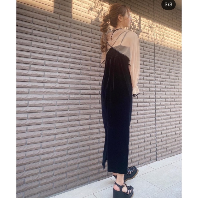レビュー投稿で選べる特典 AMERI MANY WAY TULLE VEIL DRESS ベロア