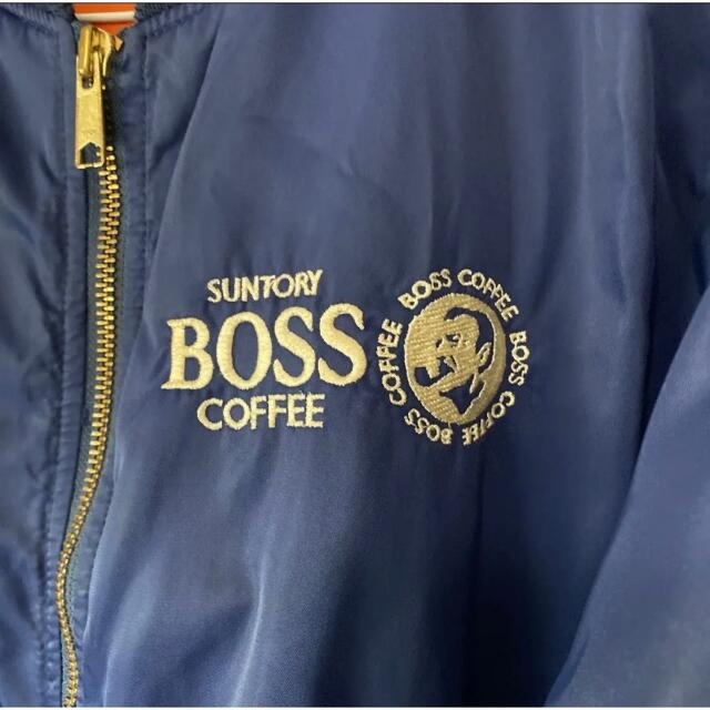 BOSSサントリーボスジャン フライトジャケット MA-1 ネイビー刺繍 紺の