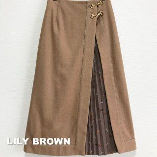 リリーブラウン(Lily Brown)の【Lily Brown】リリーブラウン 馬柄切替 メルトンラップスカート(ロングスカート)