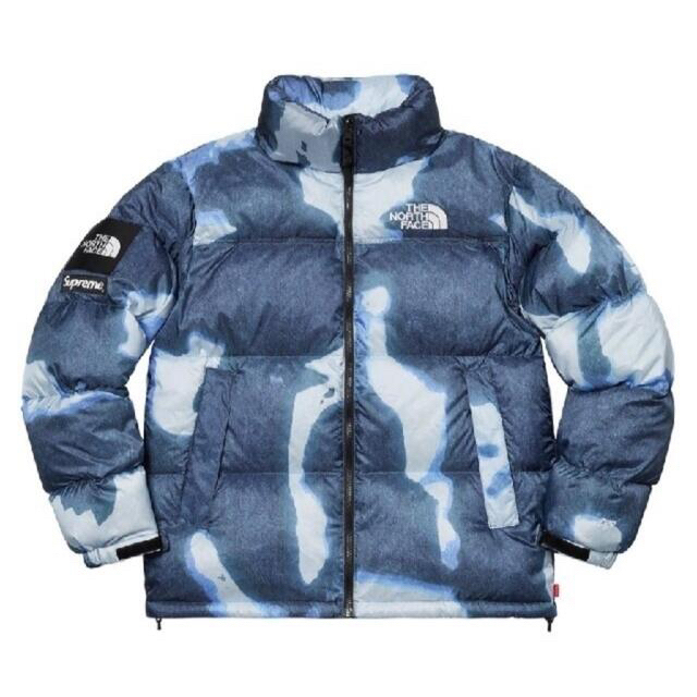 代引き人気 - Supreme Bleached Jacket Nuptse Print Denim ダウン