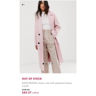 エイソス(asos)のasos classic coat pink US 14 size(その他)