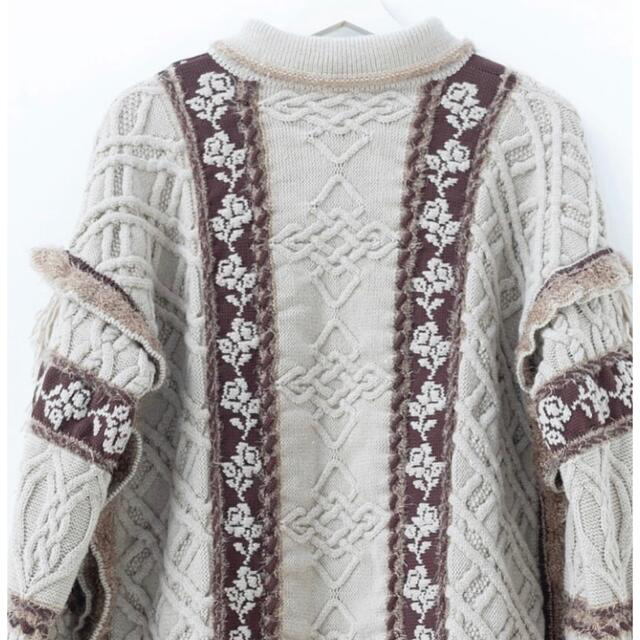 rurumu 2019aw vvitch rose knit OP ブラウン noonaesthetics.com