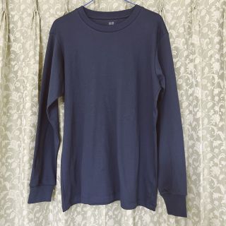 ユニクロ(UNIQLO)の【新品】ユニクロ ソフトタッチクルーネックT Lサイズ BLUE(Tシャツ/カットソー(七分/長袖))