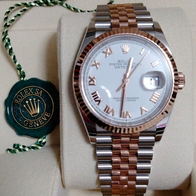 ROLEX(ロレックス)のROLEXデイトジャスト36 mm ローズゴールド&ステンレスブレスコンビ メンズの時計(腕時計(アナログ))の商品写真