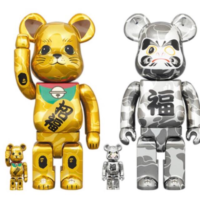 BE@RBRICK BAPE 金/銀メッキ 招き猫 達磨 100% & 400%