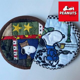 スヌーピー(SNOOPY)のスヌーピー 【SNOOPY】ハンドメイド　レトロ　ミリタリー　丸型ポーチ(ポーチ)