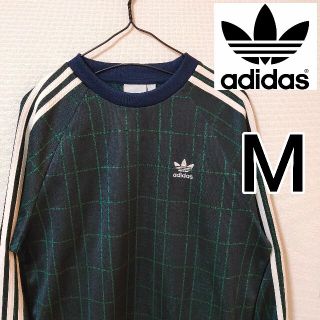 アディダス(adidas)の未使用 アディダス 緑 タータンチェック スウェット トレーナー adidas(スウェット)