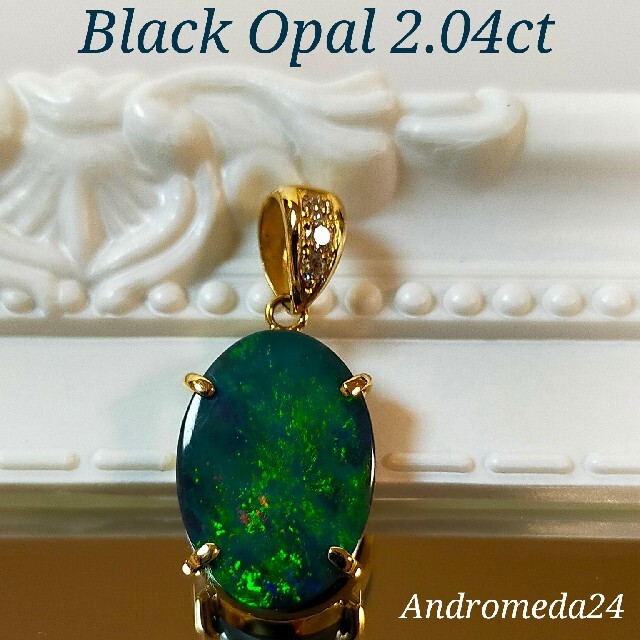 ブラックオパール K18 ペンダントトップの通販 by A24 ラクマ 【SEAL