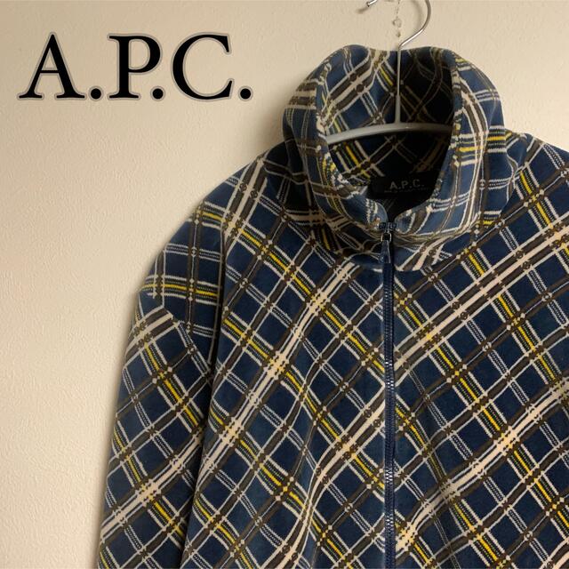 【希少】フランス製　A.P.C. アーペーセー　アーガイルチェック柄　フリース