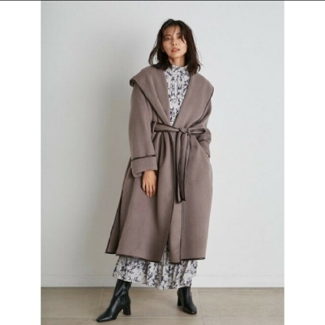 2021AW SNIDEL パイピングフードコート◇新品未開封正規品 - ロングコート ほぼ未使用☆スナイデル パイピングフードコート 2021AW