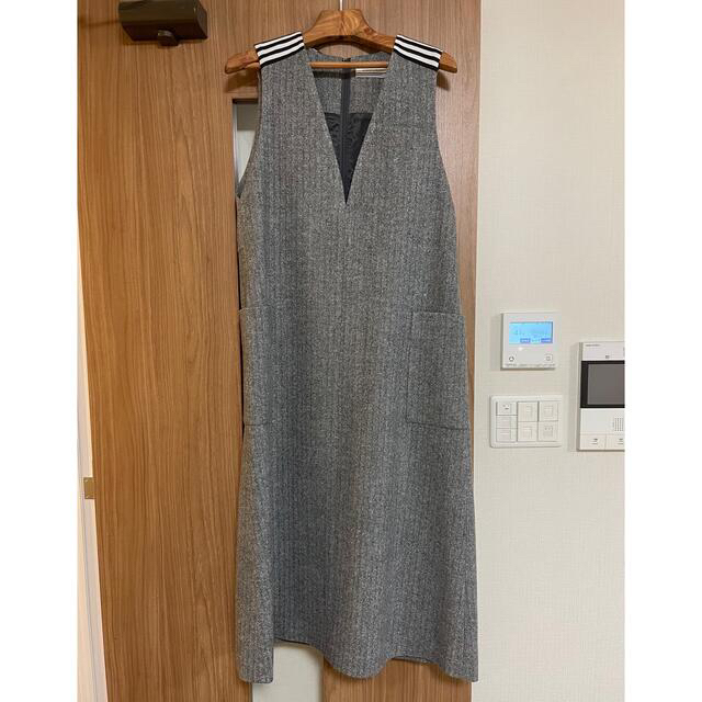 ボーダーズアットバルコニー WOOL HERRINGBONE DRESS