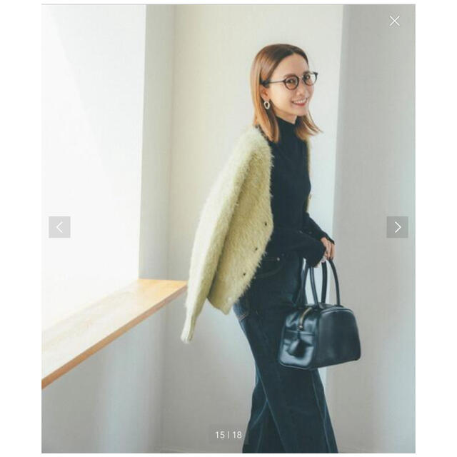 UNITED ARROWS green label relaxing(ユナイテッドアローズグリーンレーベルリラクシング)のヘアリーVネック 2WAY カーディガン　田中里奈さんコラボ レディースのトップス(カーディガン)の商品写真