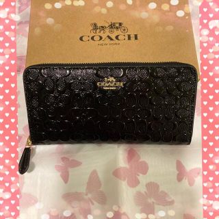 コーチ(COACH)の【新品未使用】COACH コーチ 長財布 エンボス 黒 ブラック(財布)