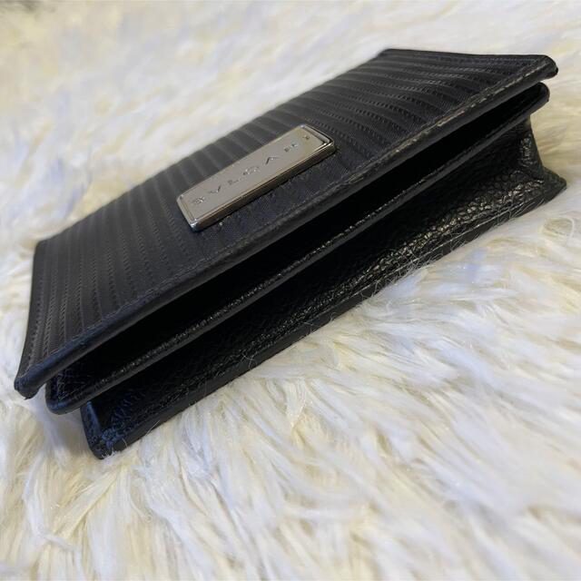 ブルガリ 名刺入れ カードケース ミレリゲ レザー PVC ブラック ロゴ